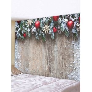 

Christmas Tree Balls Wood Board Print Tapestry Wall Hanging Art Decoration, Multi