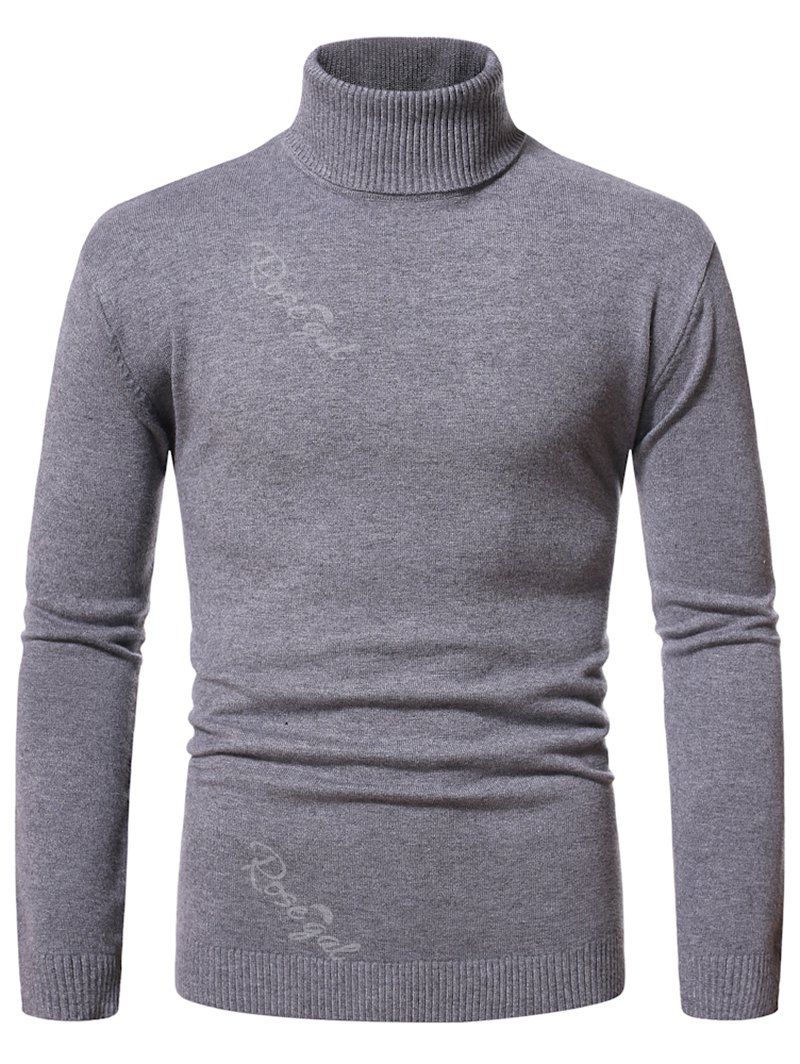 Fashion Turtleneck Pullover Plain Sweater  
