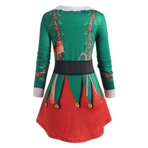 

Plus Size Christmas 3D Print Tunic T Shirt, Green