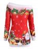 Christmas Santa Claus Snowflake Bells Candy Cane Plus Size Sweatshirt -  