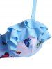 Tiered Ruffle Butterfly Print Tie Dye Underwire High Waisted Bikini Swimwear -  