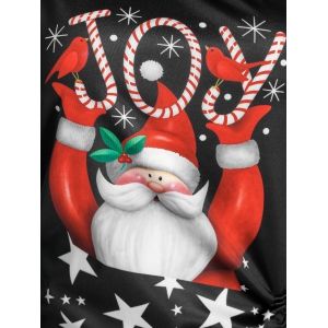 

Christmas Santa Claus Print Cinched T Shirt and Racerback Tank Top, Black