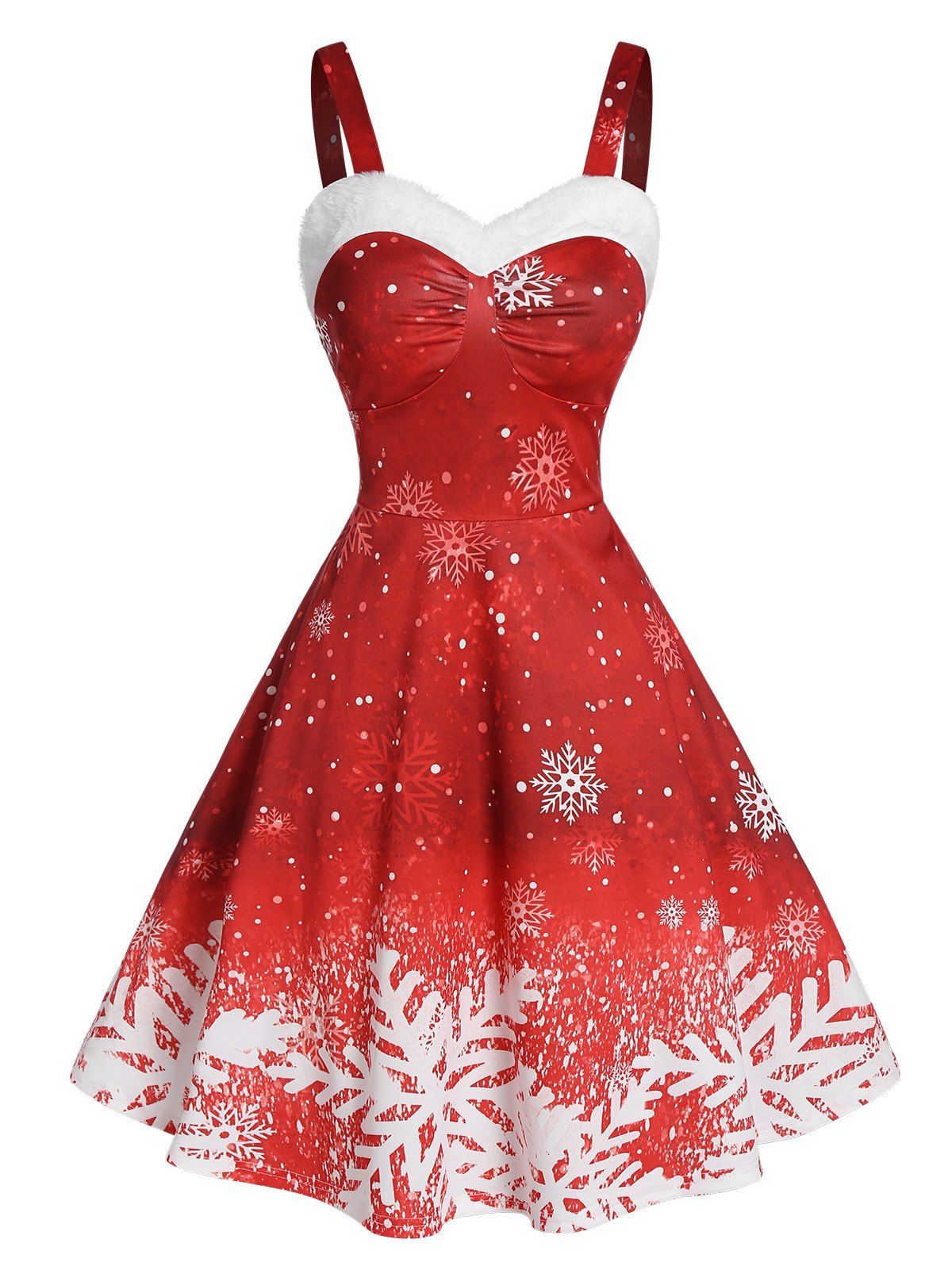 Ombre Color Snowflake Print Christmas Dress [28% OFF] | Rosegal
