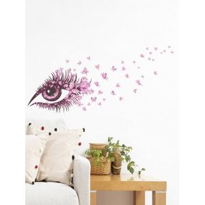 

Eye Butterfly Heart Pattern Background Wall Stickers, Multi a