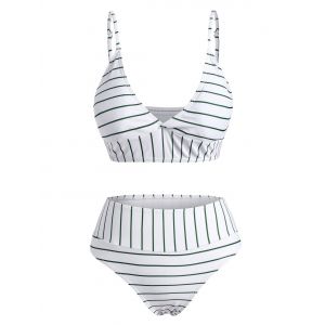 

Striped High Rise Cami Tank Bikini Swimwear, Deep green