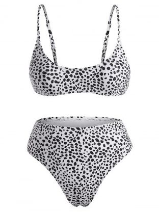 Dalmatian Print High Rise Tank Bikini Swimwear