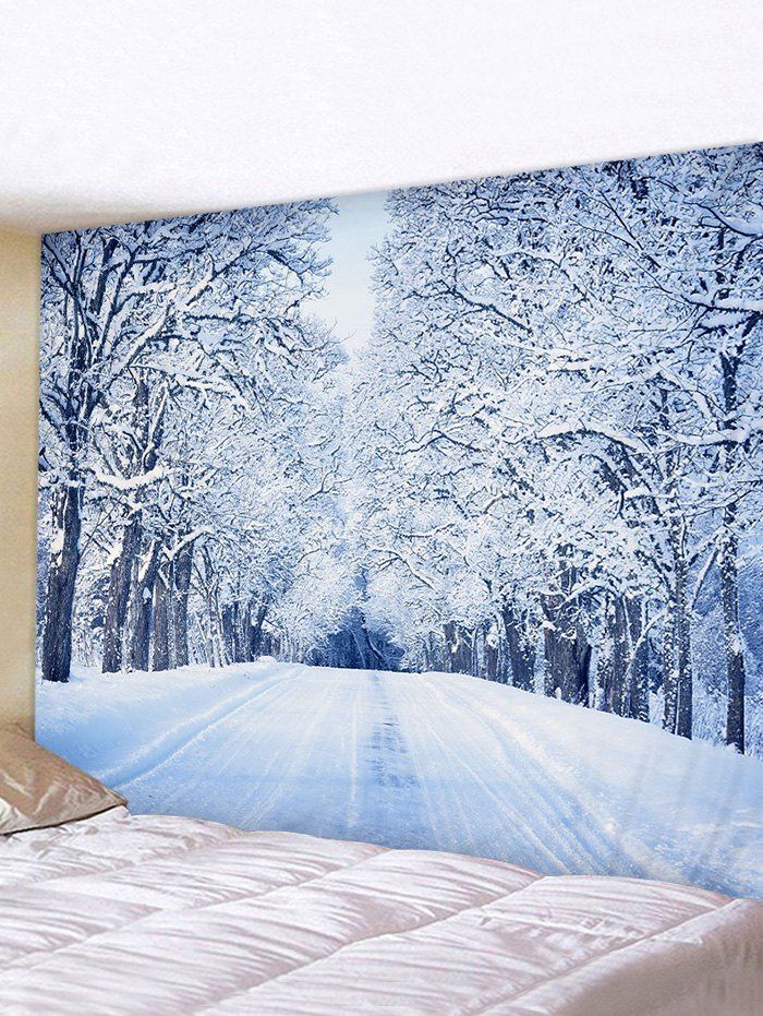 

Snow Tree Path Printed Waterproof Tapestry, Multi