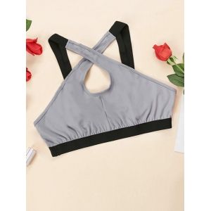 

Plus Size Crossover Front Bralette, Gray