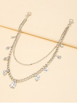 Christmas Tree Gloves Pendant Layered Trousers Chain