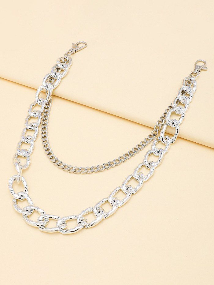 

Double-deck Simple Trousers Chain, Silver
