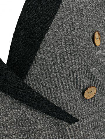 Plus Size Two Tone Shawl Collar Skirted Tunic Sweater