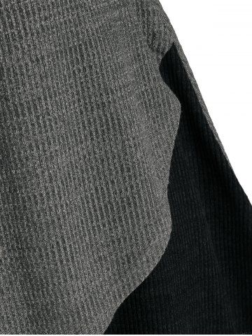 Plus Size Two Tone Shawl Collar Skirted Tunic Sweater