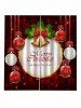 2 Panels Christmas Bell Letters Print Window Curtains -  
