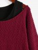 Drop Shoulder Jacquard High Low Sweater and Plain Tank Top -  