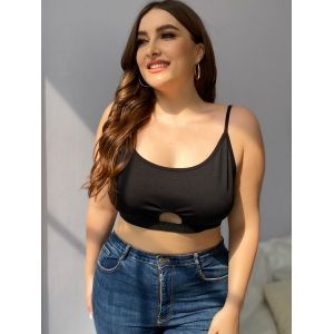 

Plus Size Keyhole Cutout Bralette, Black