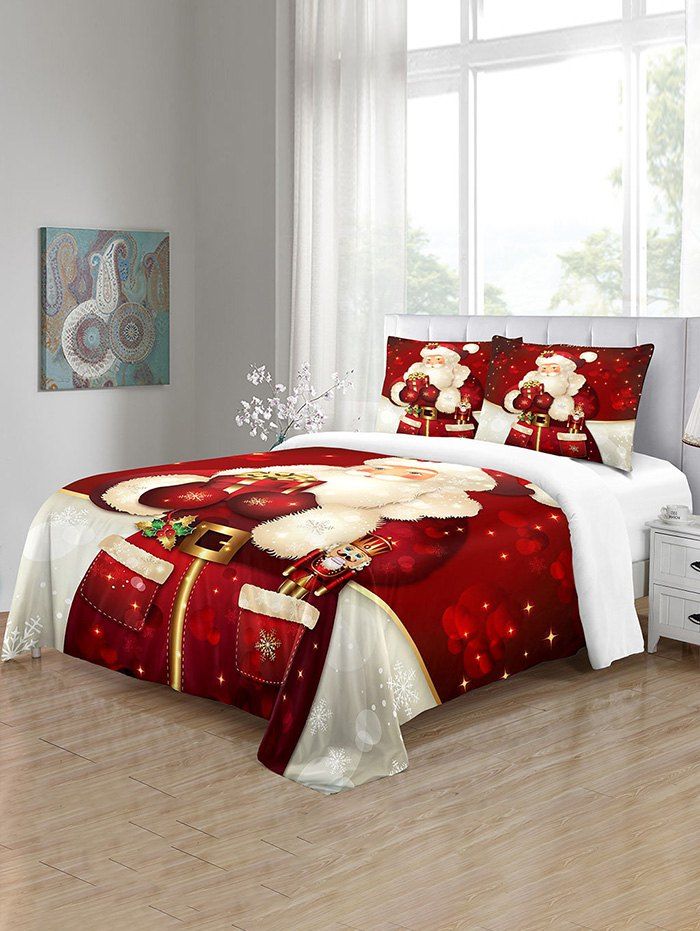 

Christmas Santa Claus Pattern 3PCS Bedding Set, Multi