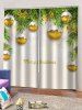 2 Panels Tree Branch Christmas Balls Print Window Curtains -  