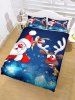 Santa Claus Elk Christmas Pattern 3PCS Bedding Set -  