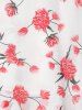 Button Criss Cross Flower Printed Slip Dress -  