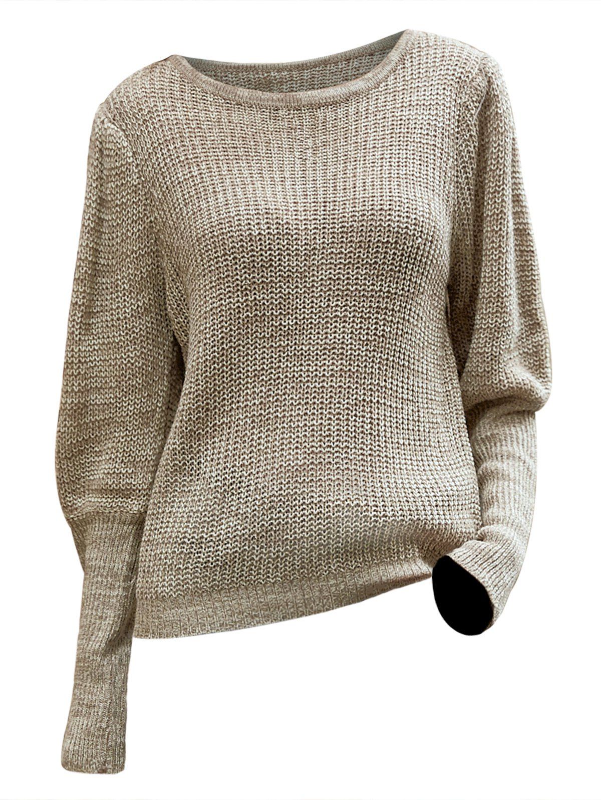 

Heather Balloon Sleeve Jumper Sweater, Light coffee