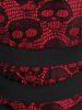 Off The Shoulder Skull Lace Insert Ripped Bodycon Dress -  