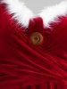 Plus Size Velvet Crossover Faux Fur Panel Knee Length Dress -  