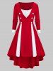 Plus Size Velvet Christmas High Low Two Tone Dress -  