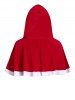 Plus Size Christmas Velvet A Line Dress with Hooded Cape Set -  
