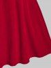 Plus Size Velvet Christmas Applique Panel A Line Dress -  