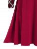 Robe Mi-Longue Haute Basse Panneau en Maille de Grande Taille à Col Carré - Rouge Cerise L