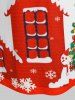 Plus Size Christmas Snowflake Snowman Hoodie Dress -  