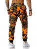 Pantalon Cargo à Imprimé Camouflage à Cordon - Orange XXXL