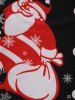 Christmas Snowflake Santa Claus Plaid 3D Button Print T Shirt -  