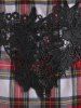 Robe Panneau Guipure à Carreaux à Ourlet en Forme de Cœur - Multi XXL