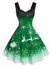 Christmas Snowflake Elk Print Ombre Color Dress -  