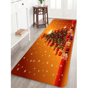 Christmas Tree Gifts Printed Floor Mat, Chocolate