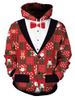 Fuax Tuxedo Christmas Pattern Hoodie -  