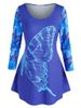 Plus Size Butterfly Printed Round Hem Tunic Tee -  