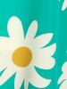 Plus Size Flower Tied A Line Blouse with Cami Top Set -  