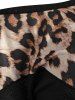 Leopard Contrast Drop Shoulder Knitwear -  