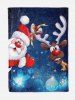Couverture de Lit à Imprimé Élan et Père Noël Style Dessin Animé - Multi Largeur 59 x Longueur 51 pouces