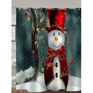 

Christmas Snowman Tree Printed Waterproof Bathroom Shower Curtain, Multi