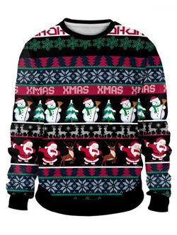 Christmas Allover Pattern Sweatshirt - BLACK - M
