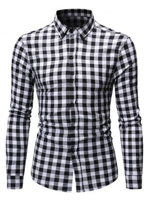 Button Up Plaid Printed Casual Shirt