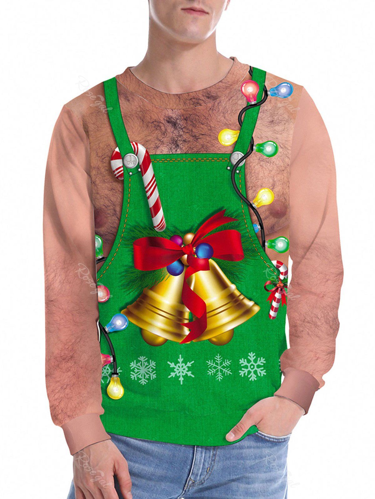 

Christmas Bell Apron 3D Print Sweatshirt, Clover green