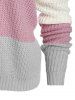 Plus Size Color Blocking Drop Shoulder Skew Collar Sweater -  