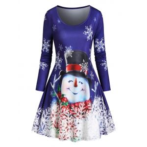 

Christmas Snowflake Snowman T Shirt Dress, Blue