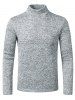 Mock Neck Long Sleeve Fleece T-shirt -  
