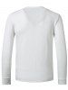 T-shirt Henley Côtelé à Manches Longues - Blanc XL
