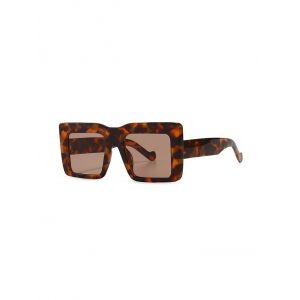 

Wide Frame Oversized Square Sunglasses, Leopard